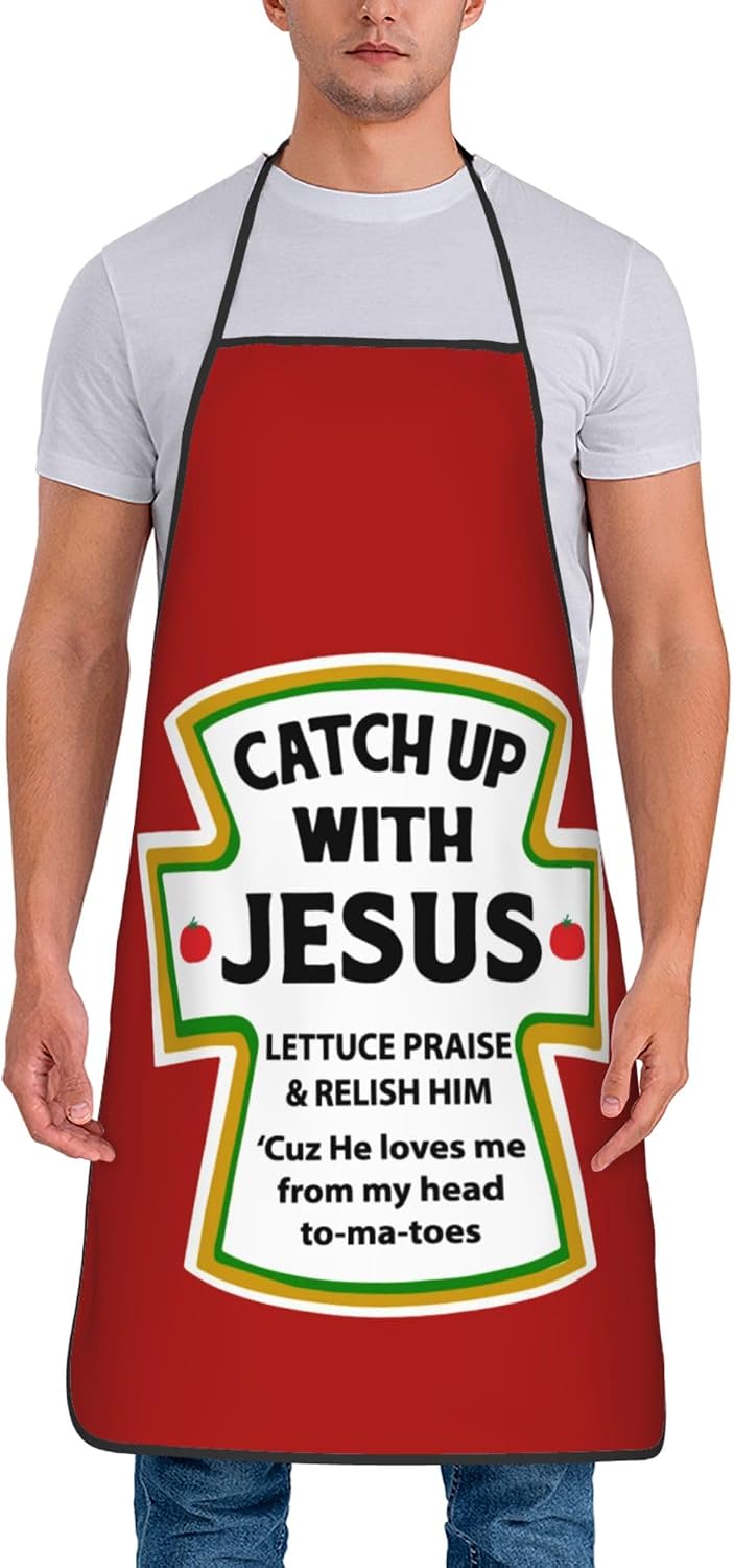 赤いケチャップラベル「Catch Up With Jesus - Kitchen.Baking Labels のレビューと価格