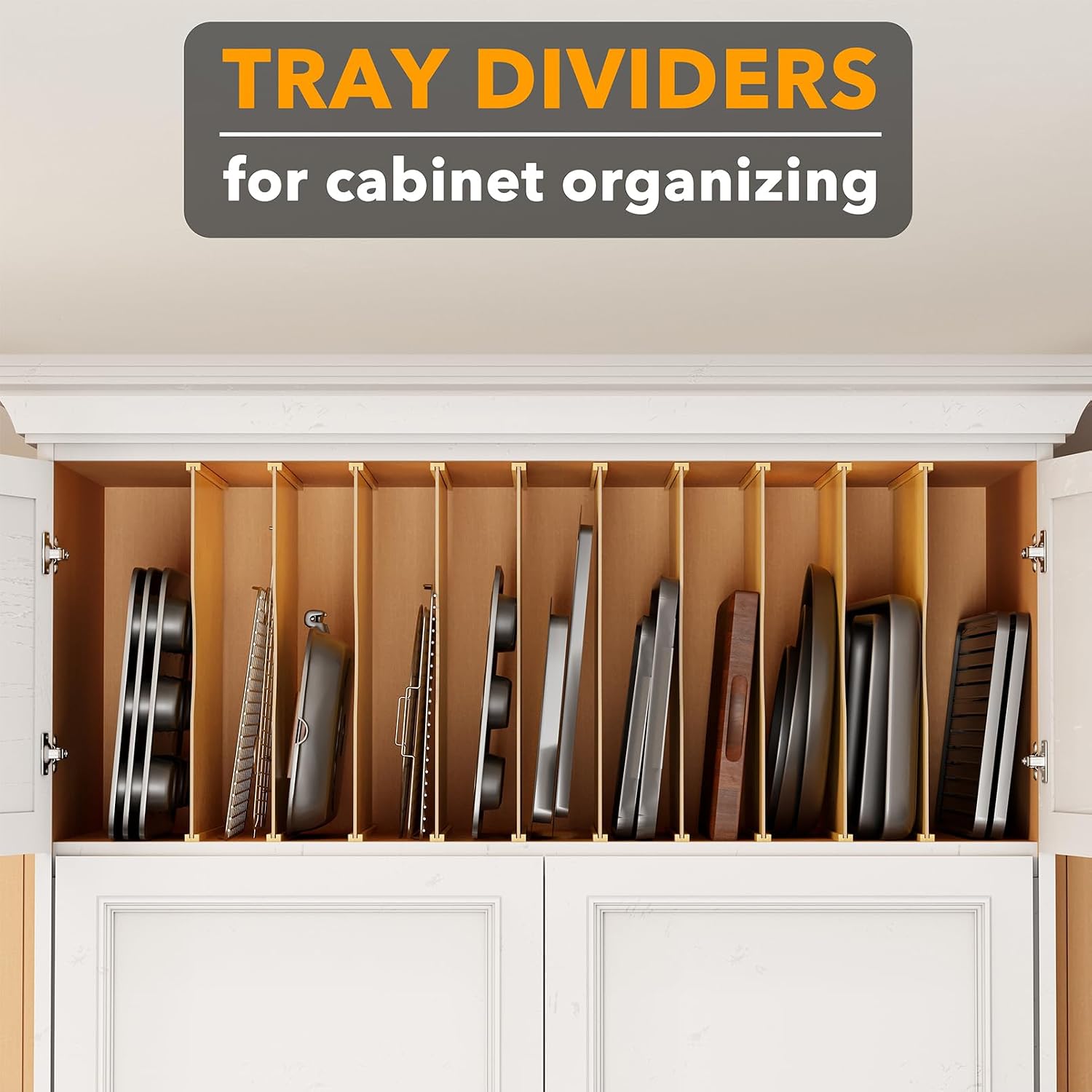10個入り竹製トレイ仕切り板（キッチンキャビネット用）、縦型 - Kitchen Baking Organization のレビューと価格