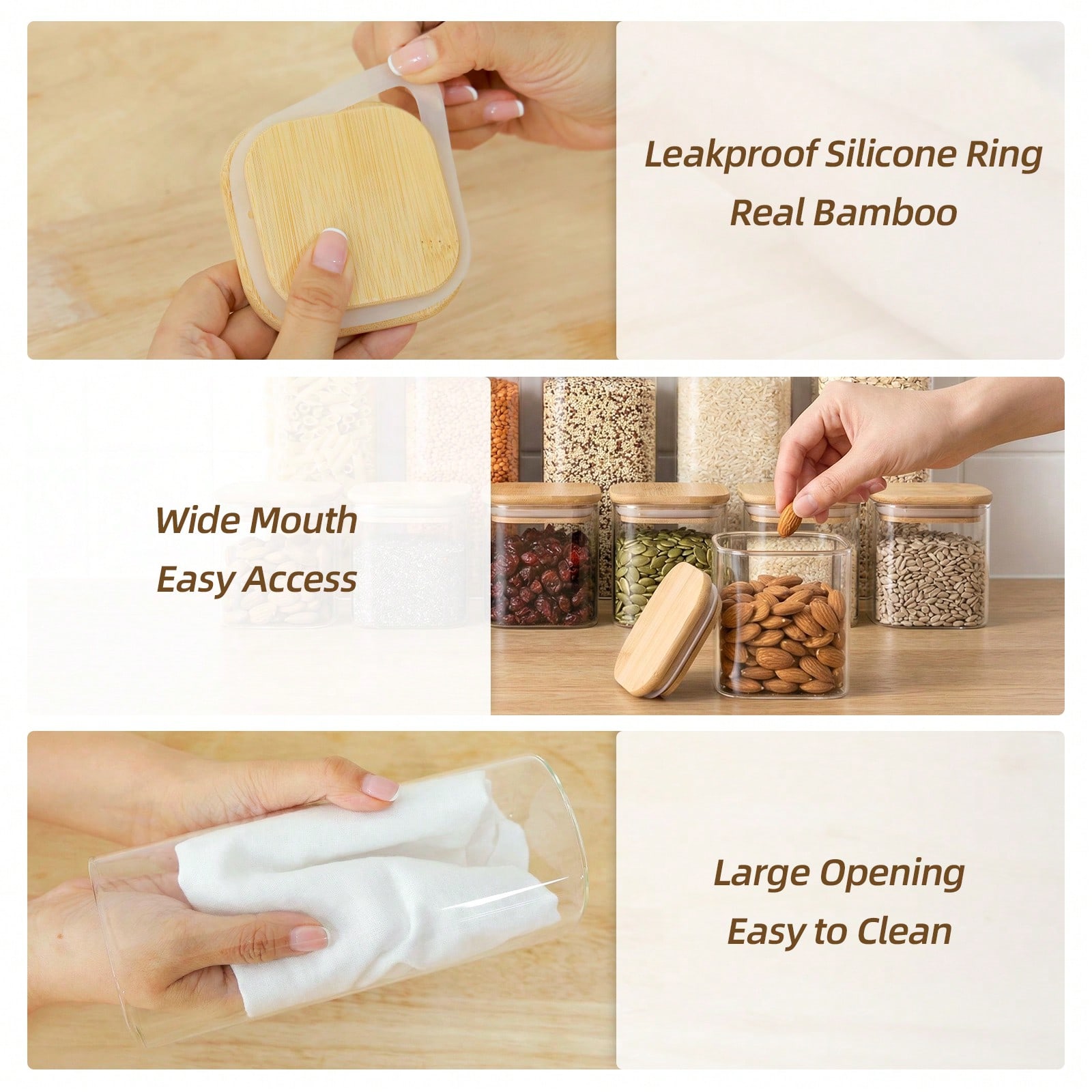Tomnk 12個入りガラス製食品保存容器（蓋付き）、小麦粉 - Kitchen Baking Organization のレビューと価格