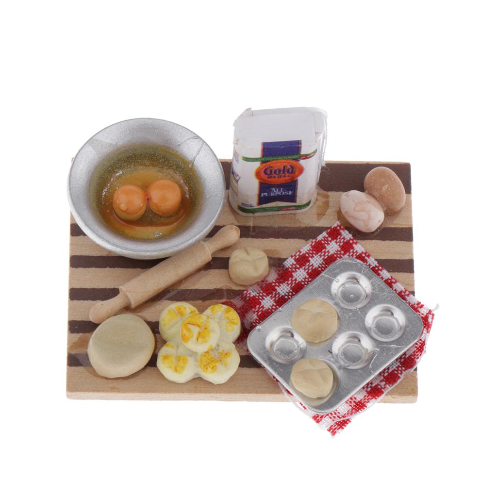 ミニチュアキッチン ドールハウス パン 木製食品モデル ベー - Kitchen Kids Baking Set のレビューと価格