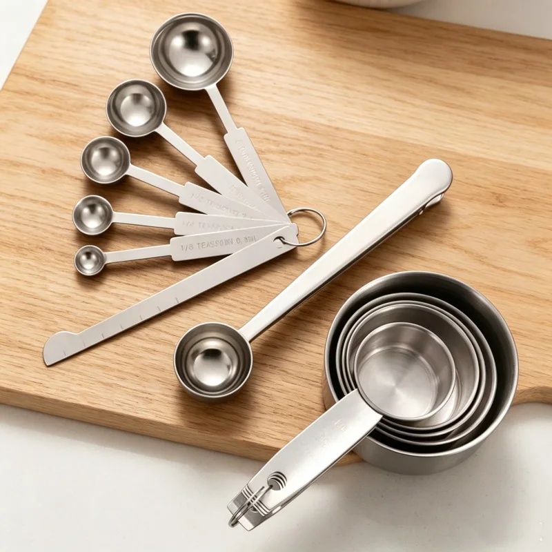積み重ね可能なステンレス鋼計量スプーンセット計量カップコーヒ - Baking Powder Kitchen のレビューと価格